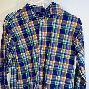 Ralph Lauren plaid button up EUC